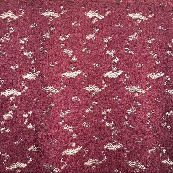 BCBG Max Azria Burgundy Lace Short Sleeve Mini Dress - Picture 2 of 7